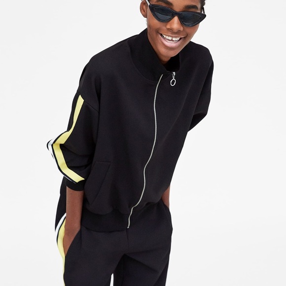 yellow bomber jacket zara